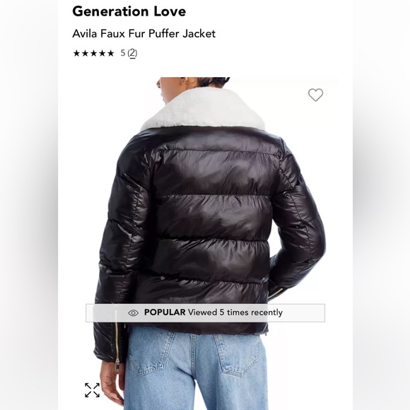 NWT GENERATION LOVE Avila faux fur combo puffer jacket vegan leather moto coat - Picture 2 of 16